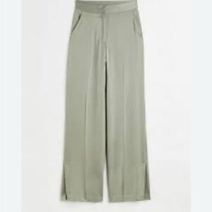 H&M side slit satin pants 4